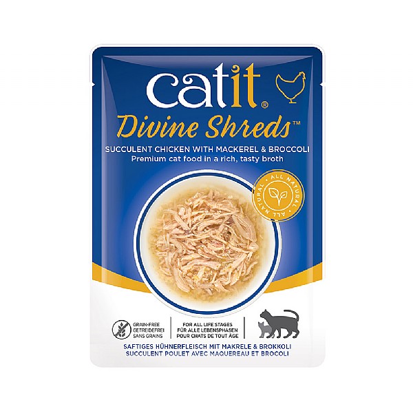 Catit Divine Chicken with Mackerel Shreds 75g
