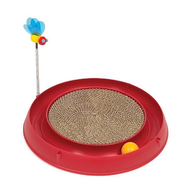 Catit Play Circuit Ball Toy With Scratcher - Red