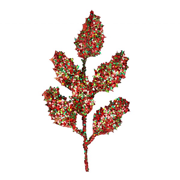 Gisela Graham Multi-Coloured Glittery Holly Pick