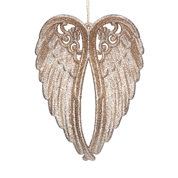 Gisela Graham Gold Glittery Wings Tree Decoration
