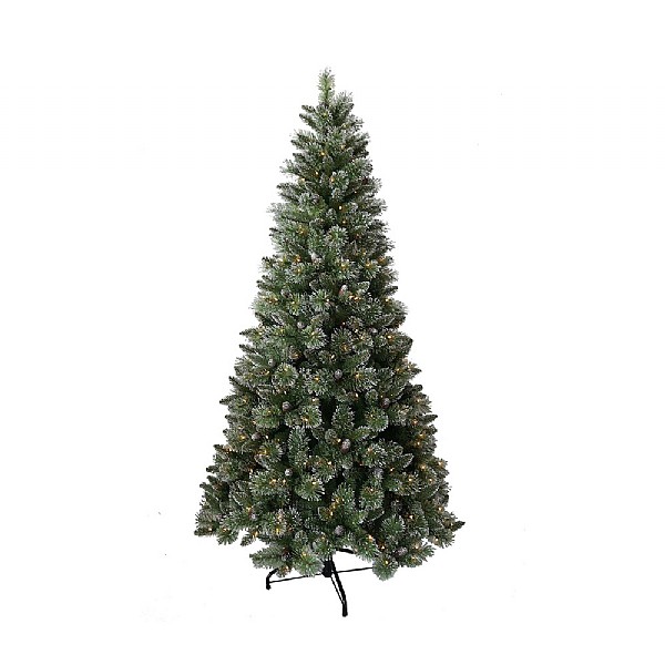 6.5ft Pre-Lit Crystal Bristle Pine Artificial Christmas Tree (198cm)