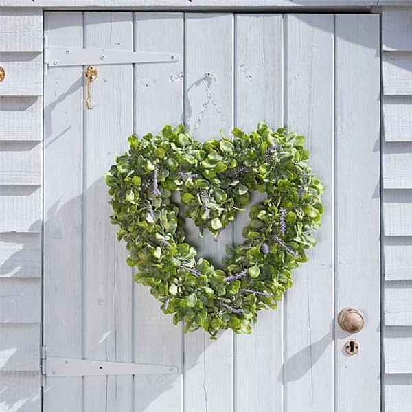 Faux Decor Lavender Heart 40cm