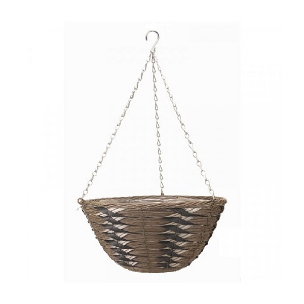14” Kikuyu Faux Rattan Hanging Basket