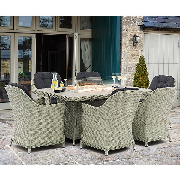 Bramblecrest Chatsworth 6 Seater Firepit Dining Set