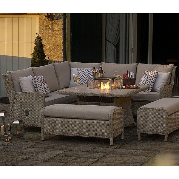 Bramblecrest Chedworth Reclining Casual Dining Firepit Set