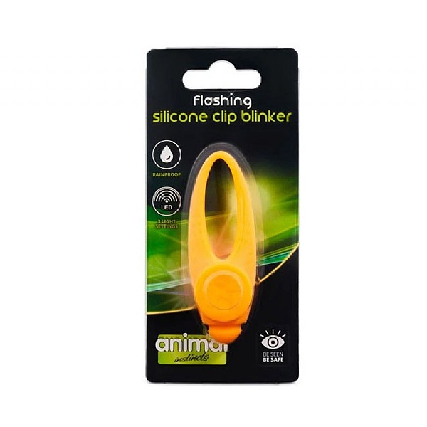 Animal Instincts Flashing Safety Silicone Clip Blinker Orange