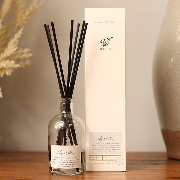 Webbs Lily & Cotton Fragranced Reed Diffuser 250ml