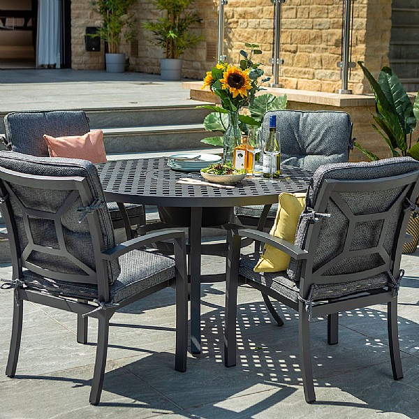 Hartman Rosario 4 Seater Round Firepit Dining Set