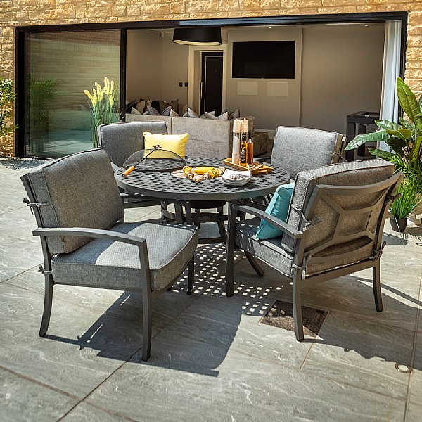 Hartman Rosario 4 Seater Round Firepit Lounge Set
