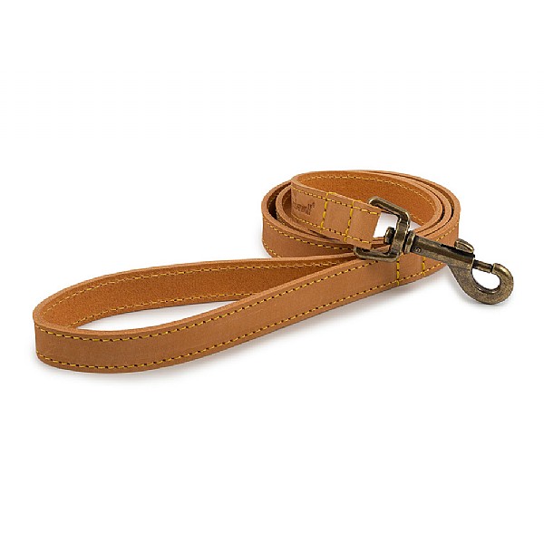 Ancol Timberwolf Leather Lead 1m x 19mm Mustard