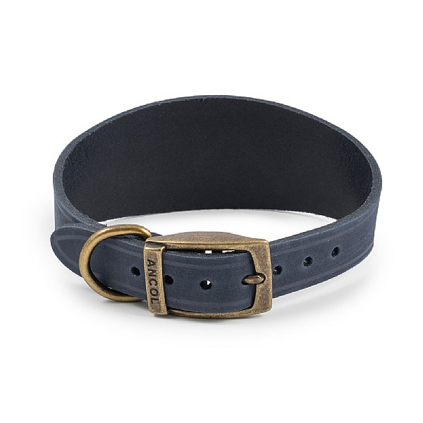Ancol Timberwolf Greyhound Leather Collar 34-43cm Blue