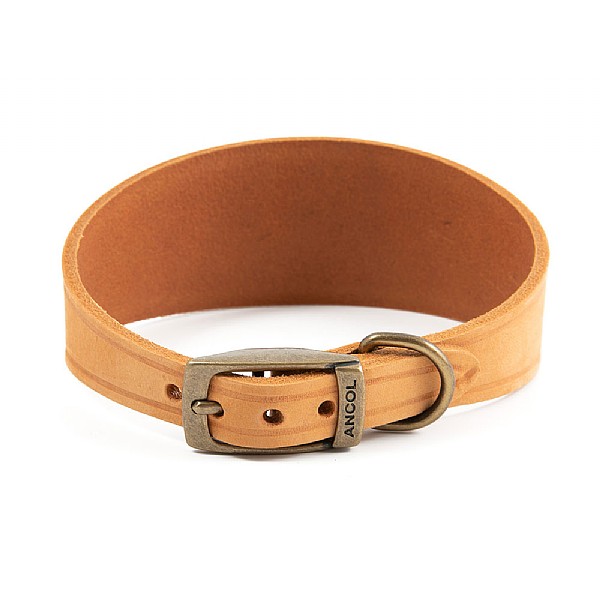 Ancol Timberwolf Whippet Leather Collar 30-34cm Mustard