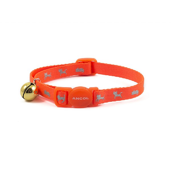 Ancol Hi Vis Safety Kitten Collar Orange Cat Collars Accessories Webbs Garden Centres