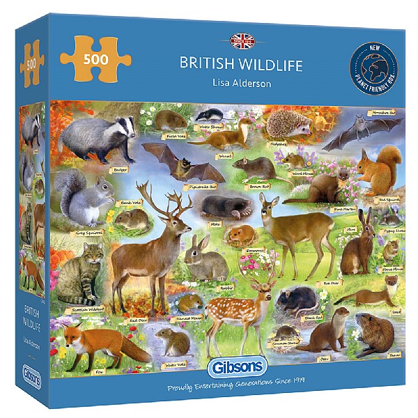 Gibsons British Wildlife 500 Piece Jigsaw Puzzle