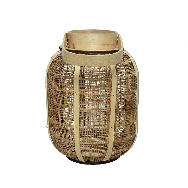 Hessian Round Lantern