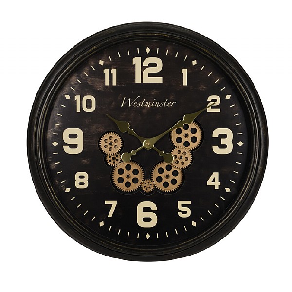 Black Westminster Wall Clock 58cm