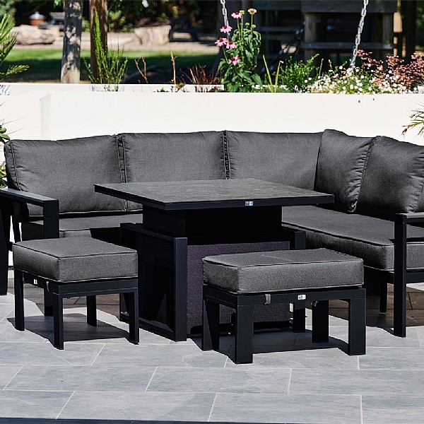 Supremo Livorno Mini Corner Sofa Dining Set with Adjustable Table Garden Dining Sets bs