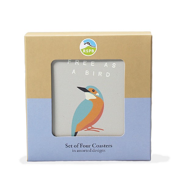 RSPB Free as Bird Ceramic Coasters Set of 4