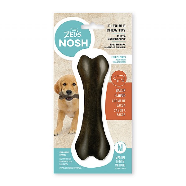 Zeus Nosh Flexible Chew Bone - Bacon Flavour (Medium)