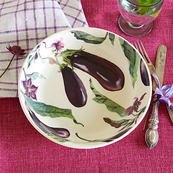 Emma Bridgewater Aubergine & Flowers Medium Pasta Bowl | Serveware