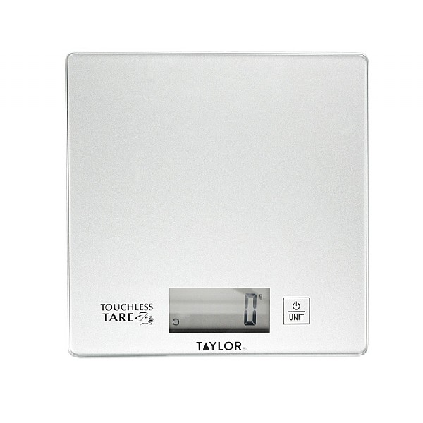 Taylor Pro Compact Digital Kitchen Scales with Touchless Tare 5kg - Silver