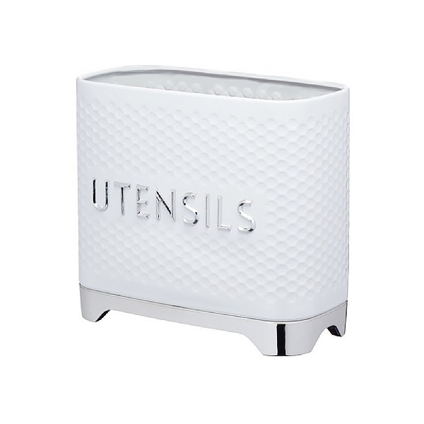 KitchenCraft Lovello Textured Utensil Holder - Ice White