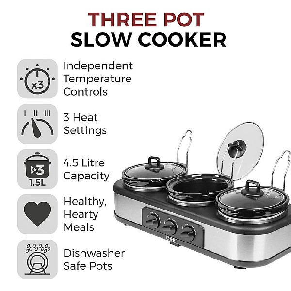 3 pot slow cooker online