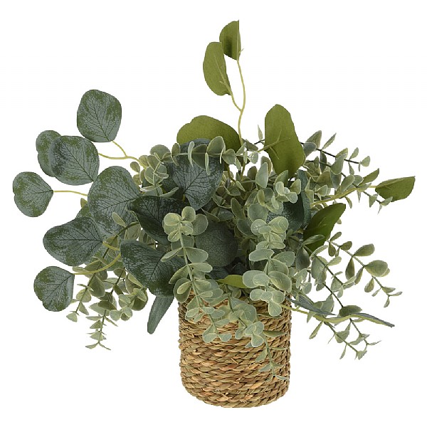 Faux Plant in Seagrass Basket (30cm)