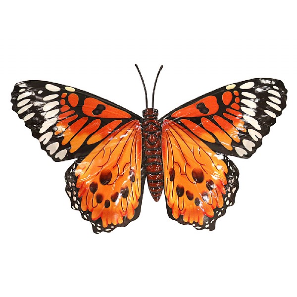 Metal Orange Butterfly Wall Art - Medium