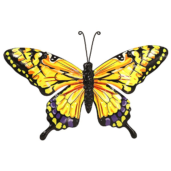 Metal Yellow Butterfly Wall Art - Large