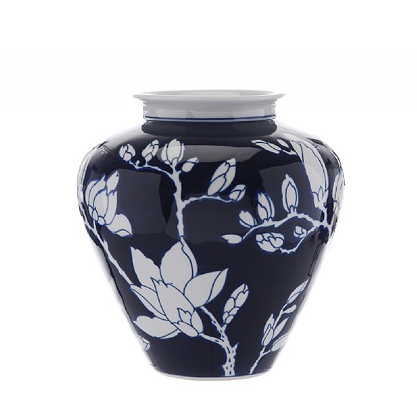 Blue Magnolia Vase (20cm)