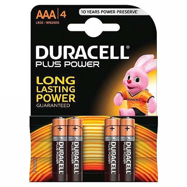 Duracell AAA Plus Power Batteries (Pack of 4)