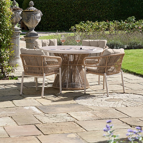 Pacific Martic Outdoor 4 Seater Round Dining Set