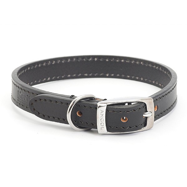 Ancol Heritage Leather Collar Black Size 1 (30cm / 12'')