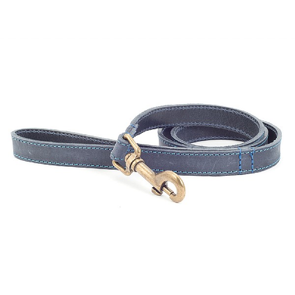 Ancol Timberwolf Leather Lead 1m x 19mm Blue