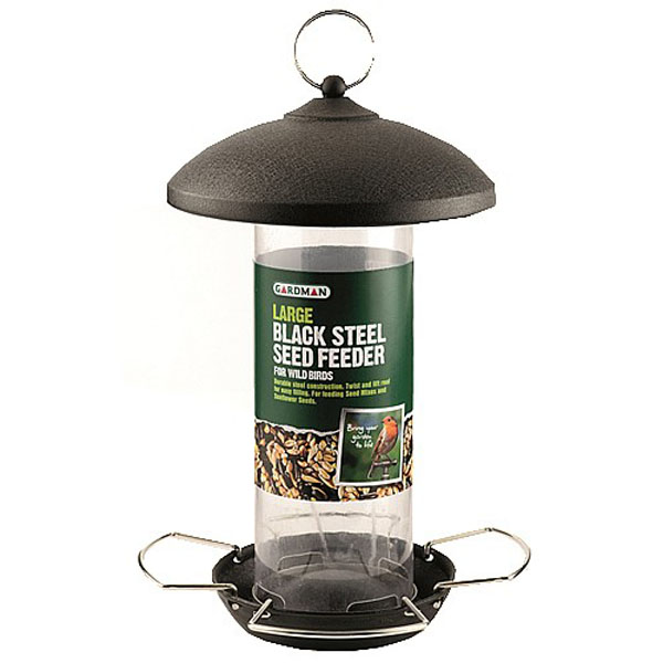 Large Black Steel Seed Feeder