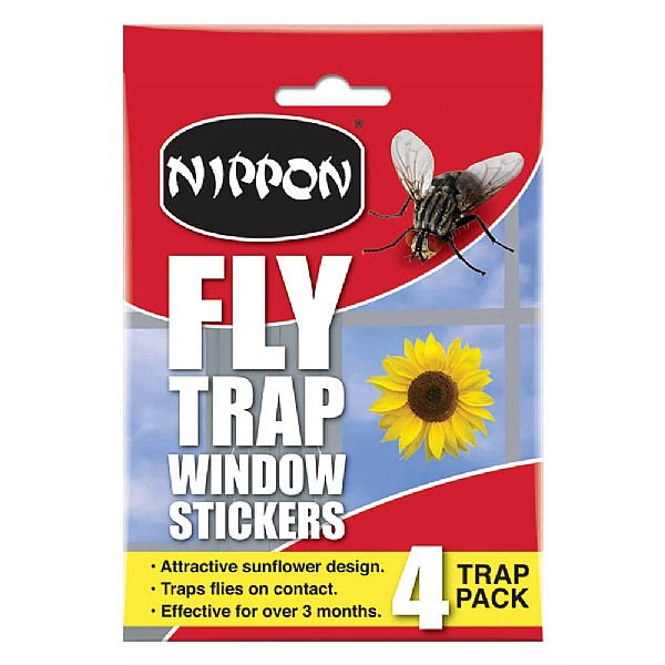 Vitax Nippon Fly Trap Window Stickers 4 Traps