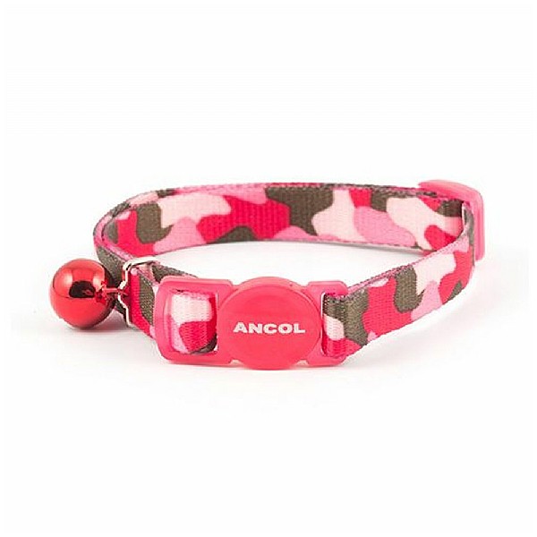 Ancol Reflective Safety Cat Collar Pink Camofla