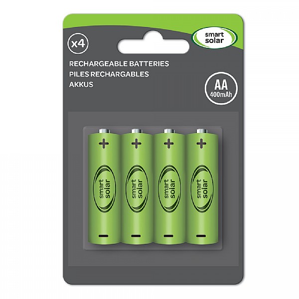 Smart Solar AA Rechargeable Batteries - 4 Pack
