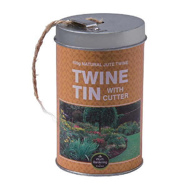 Garland Twine Tin with Cutter (100g 3 Ply Natural Jute Twine)