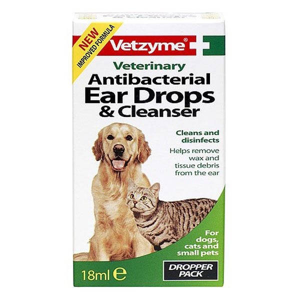Vetzyme Antibacterial Ear Drops & Cleanser 18ml