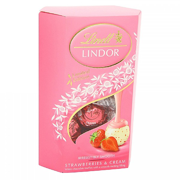 Lindt Lindor Strawberries & Cream Truffles 200g