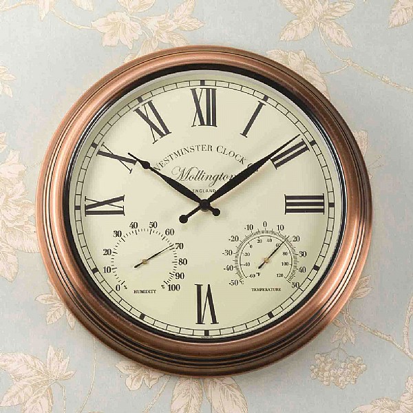 Outside In Mollington Wall Clock & Thermometer