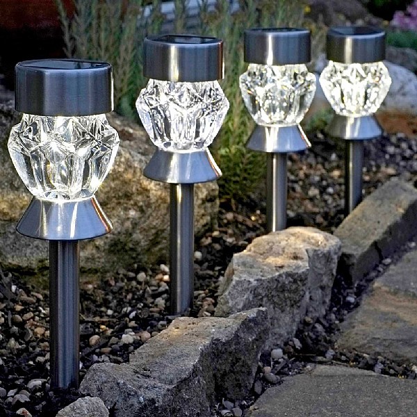 Smart Solar Crystal Stainless Steel Stake Light