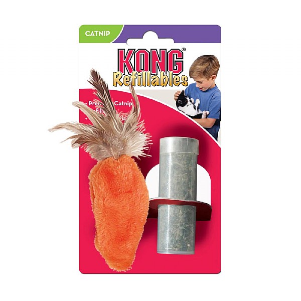 Kong Cat Refillable Catnip Feather Top Carrot