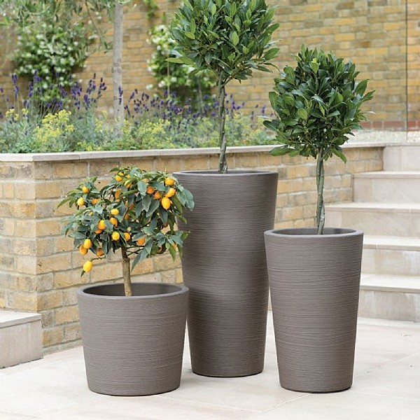 Stewart Garden Varese Tall Vase Planter 40cm - Dark Brown