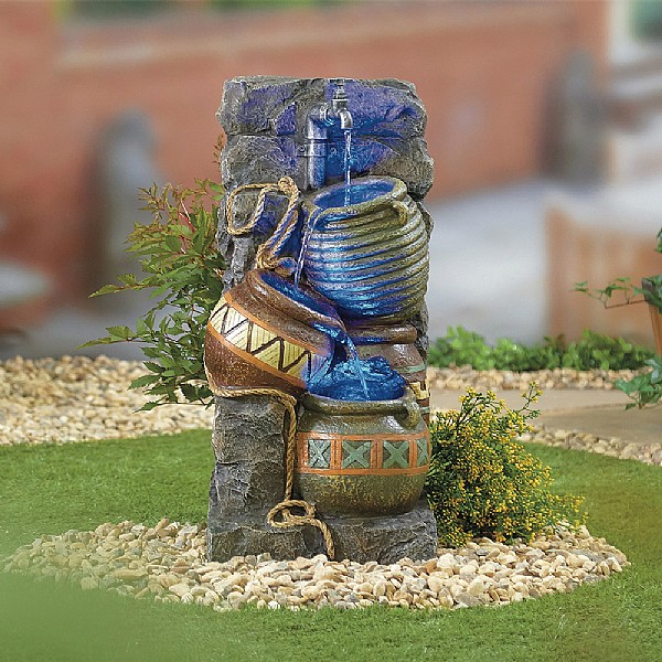 Kelkay Pouring Pot Wall Water Feature with LED Lights