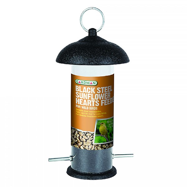 Black Steel Sunflower Hearts Feeder