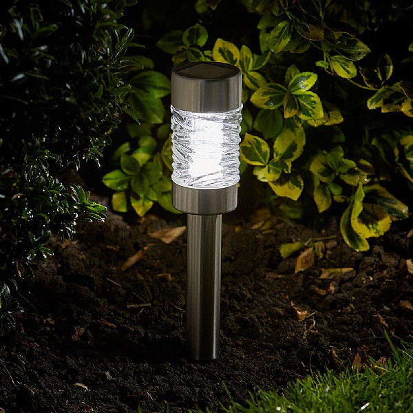 Smart Solar Martini Nickel Stake Light