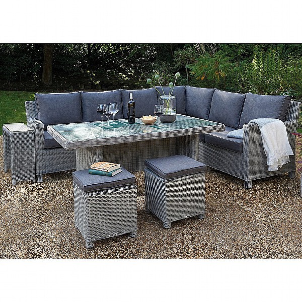 Kettler Palma Lh Corner Casual Dining Set White Wash Glass Top Kettler Palma Lh Corner Casual Dining Set White Wash Glass Top Weave Garden Furniture Webbs Centre